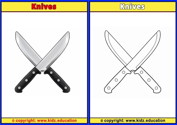 Knives - Printable Coloring Page for Kids