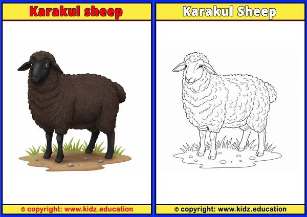 Karakul Sheep - Printable Coloring Page for Kids