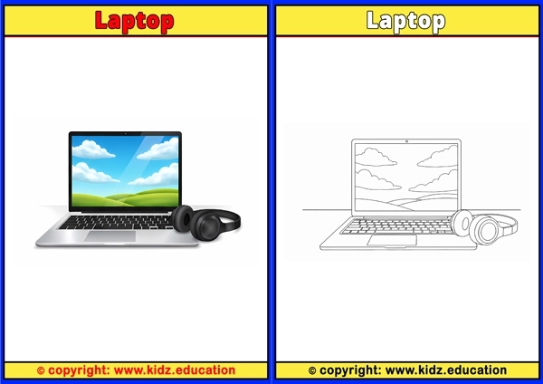 Laptop - Printable Coloring Page for Kids