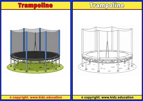Trampoline - Printable Coloring Page for Kids