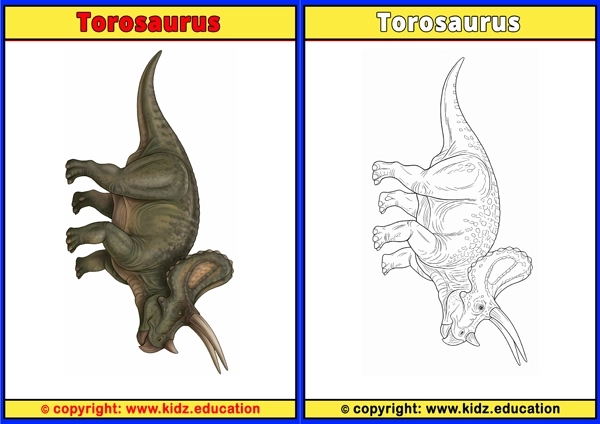 Torosaurus - Printable Coloring Page for Kids