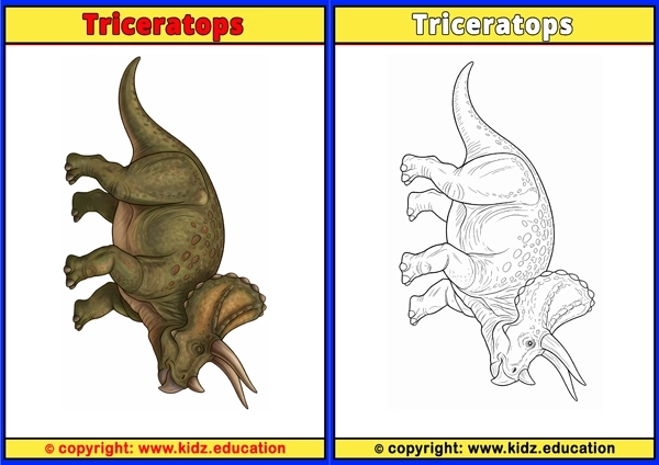 Triceratops - Printable Coloring Page for Kids