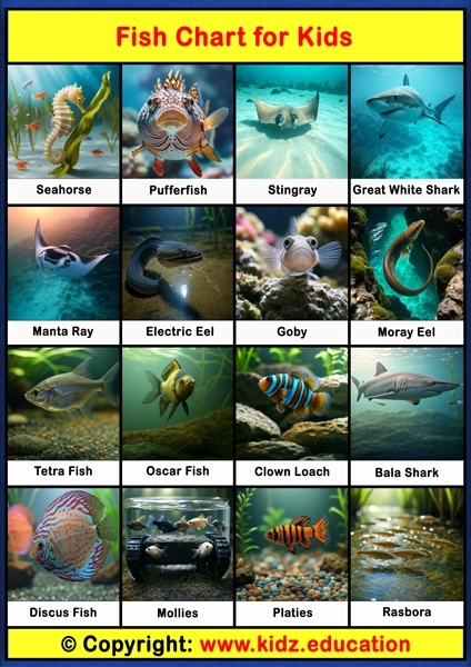 Fish Chart - 2 | Printable Educational Chart for Kids