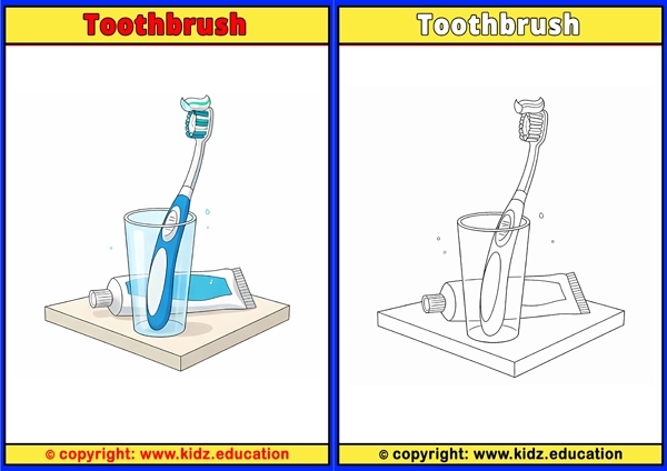 Toothbrush - Printable Coloring Page for Kids