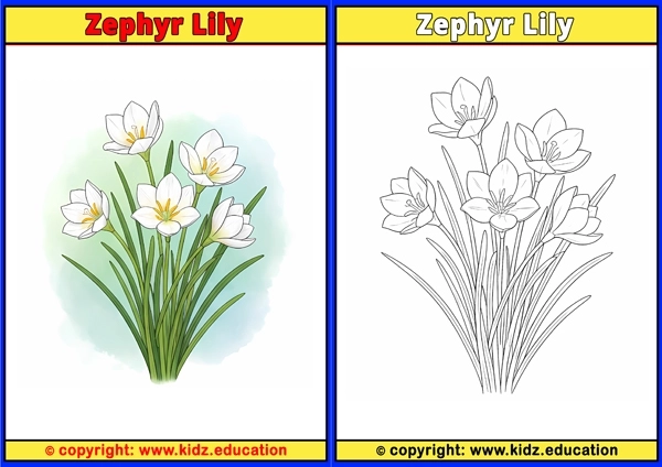 Zephyr Lily - Printable Coloring Page for Kids