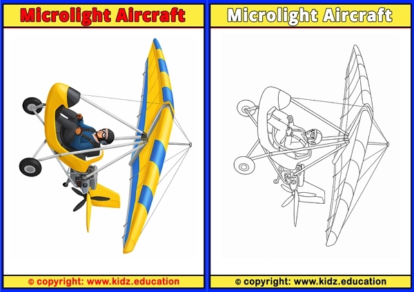 Microlight Aircraft - Printable Coloring Page for Kids