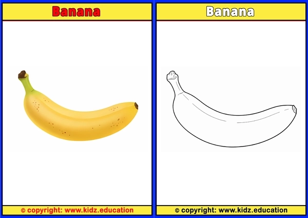 Banana - Printable Coloring Page for Kids