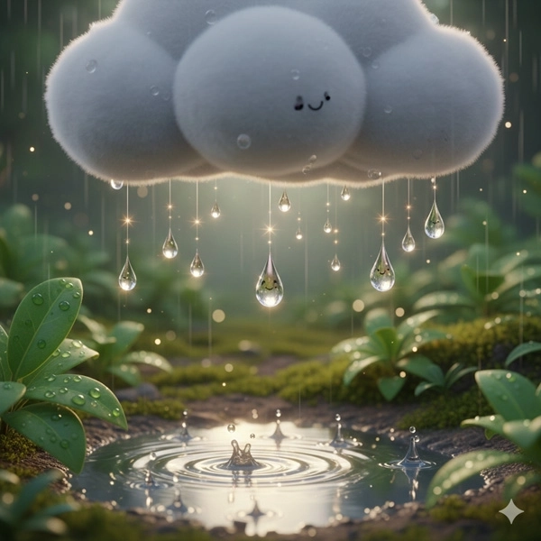 Little Raindrops Falling Down - Nursery Rhymes for Kids in English (Full Lyrics)