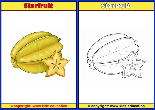 Starfruit - Printable Coloring Page for Kids