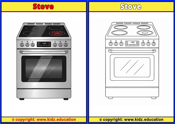 Stove  - Printable Coloring Page for Kids