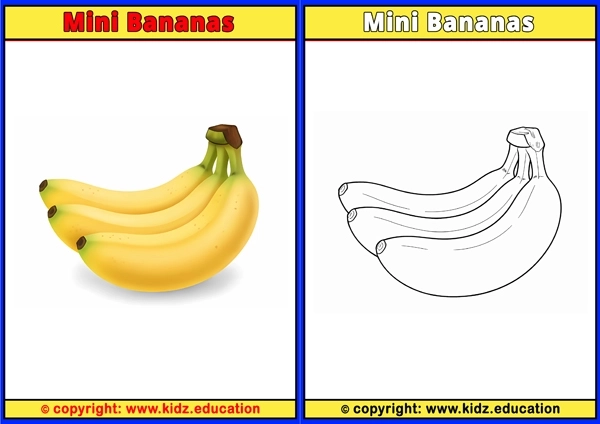 Mini Bananas - Printable Coloring Page for Kids