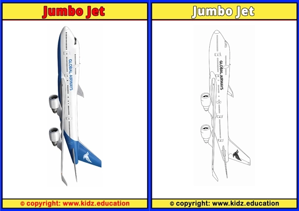 Jumbo Jet - Printable Coloring Page for Kids