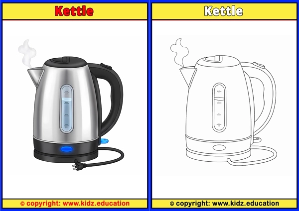 Kettle - Printable Coloring Page for Kids