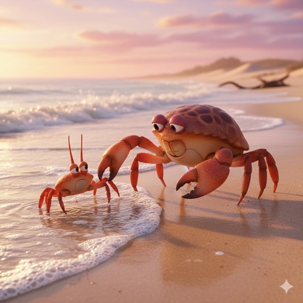 The Young Crab and His Mother - Moral Story for Kids