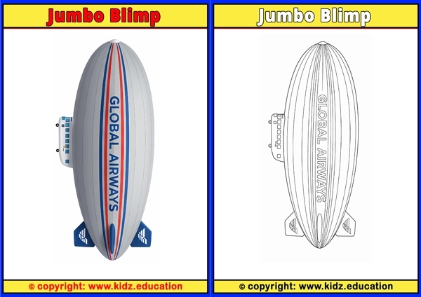 Jumbo Blimp - Printable Coloring Page for Kids