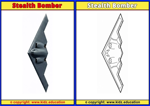 Stealth Bomber - Printable Coloring Page for Kids