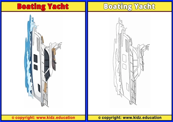 Boating Yacht - Printable Coloring Page for Kids