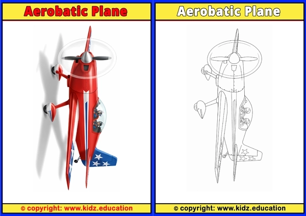 Aerobatic Plane - Printable Coloring Page for Kids