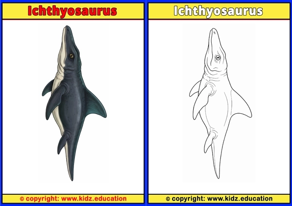 Ichthyosaurus - Printable Coloring Page for Kids