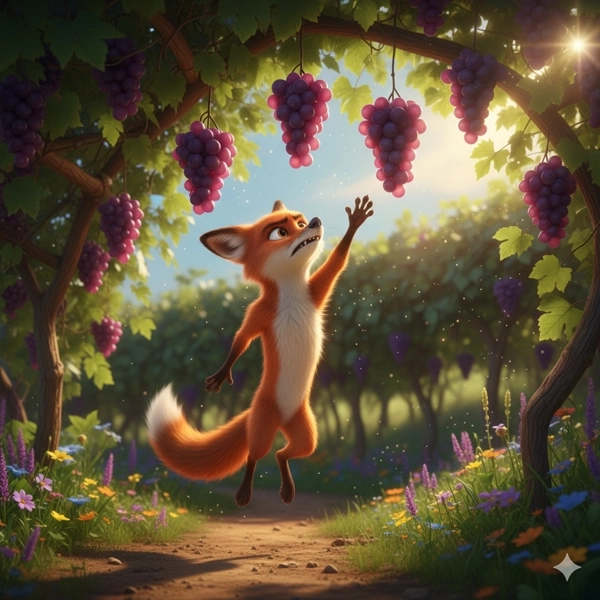 The Fox and the Grapes - Moral Story for Kids