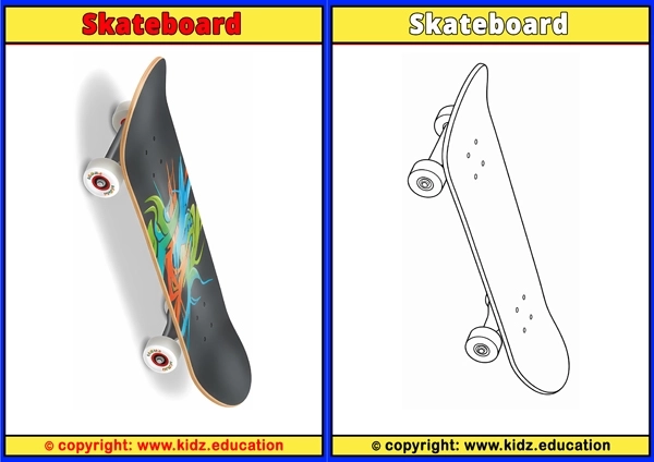 Skateboard - Printable Coloring Page for Kids
