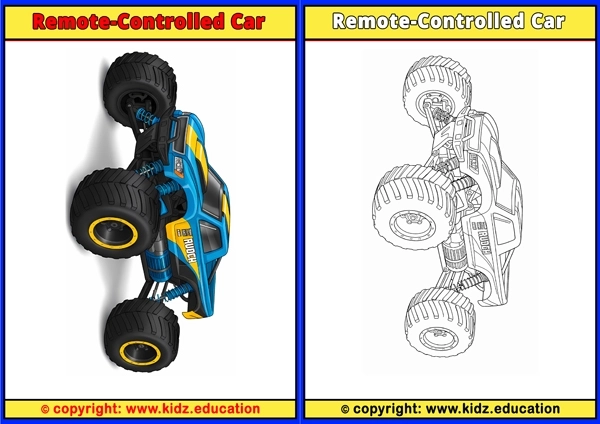 Remote-controlled Car - Printable Coloring Page for Kids