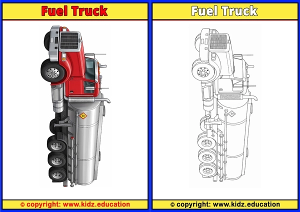 Fuel Truck - Printable Coloring Page for Kids