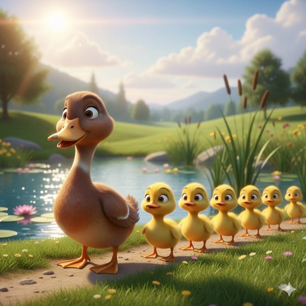 Six Little Ducks - Nursery Rhymes for Kids in English (Full Lyrics)