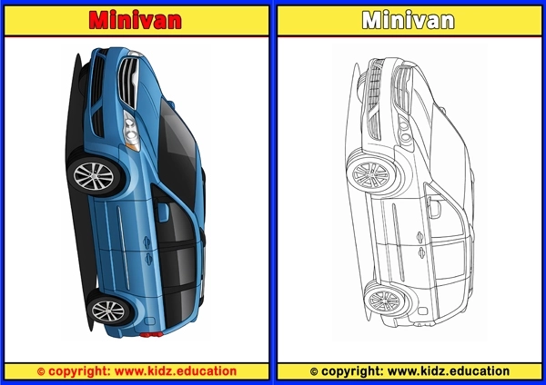 Minivan - Printable Coloring Page for Kids