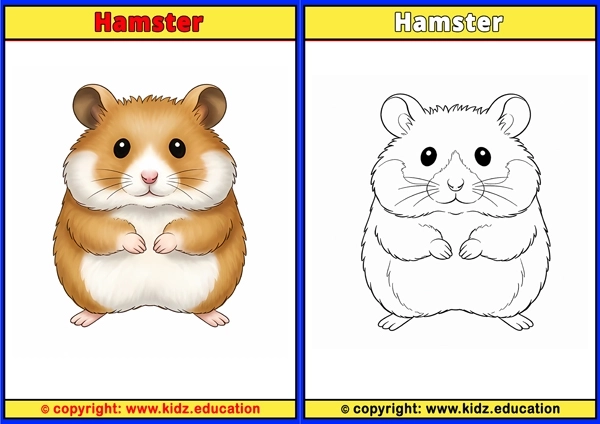 Hamster - Printable Coloring Page for Kids