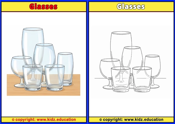 Glasses - Printable Coloring Page for Kids