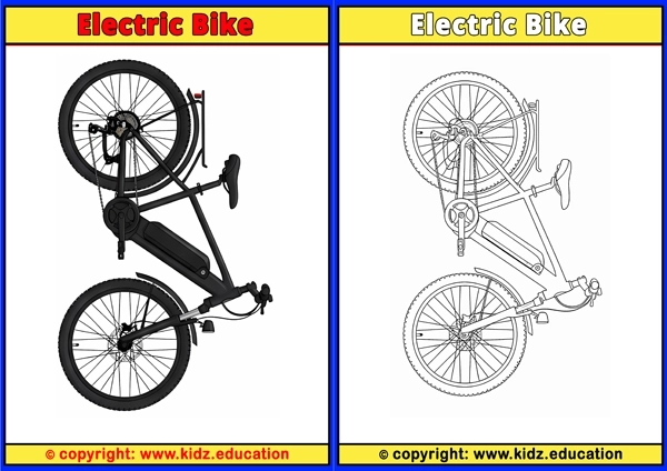 Electric Bike - Printable Coloring Page for Kids