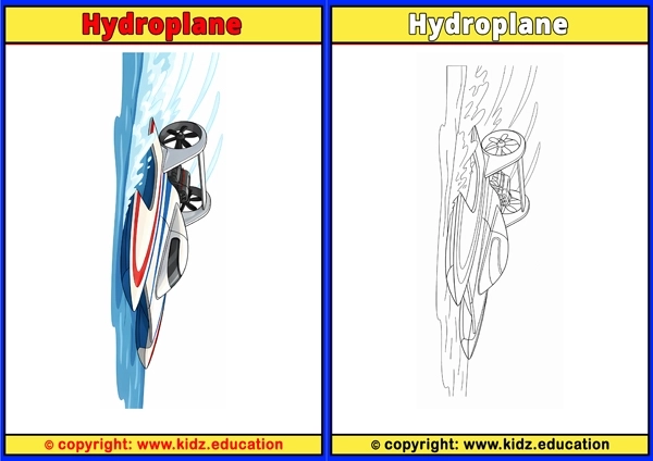 Hydroplane - Printable Coloring Page for Kids