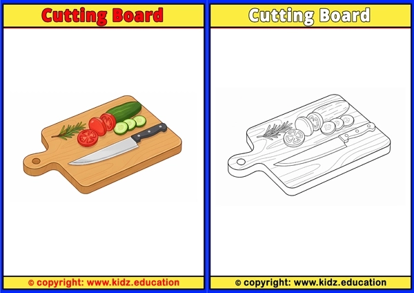 Cutting Board - Printable Coloring Page for Kids