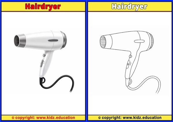 Hairdryer - Printable Coloring Page for Kids