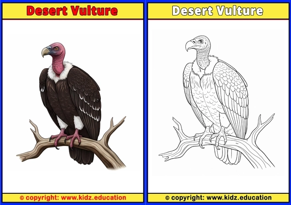 Desert Vulture - Printable Coloring Page for Kids